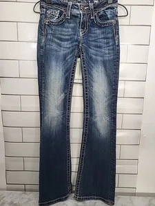 Miss Me Girls Size 12 Dark Blue Jeans JK592B2 Back To School - Picture 1 of 8
