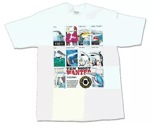 Most Wanted Sharks T-Shirt 100% Cotton Preshrunk HWT - Picture 1 of 1