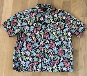 Camisa H&M Keith Haring Negra Manga Corta Abotonada Edición Limitada Talla XL - Imagen 1 de 11
