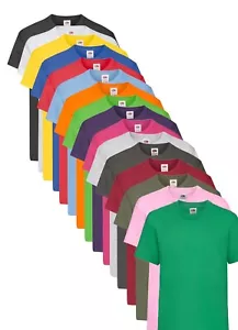 Fruit of the Loom Plain Cotton Kids Childrens Childs Boys Girls Tee T-Shirt - Picture 1 of 24