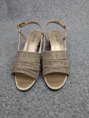 Tacones brillantes David Tate estrás para mujer 7,5 WW champán satinado Foto 1 de 4
