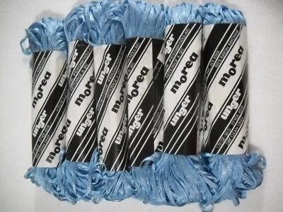 Unger Morea Yarn Ribbon Blue 100% Rayon 1.75 oz each Lot of 6 Skeins B - Image 1 of 4