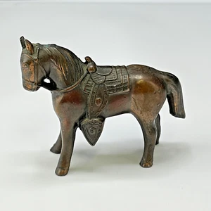 Vintage Cast Metal Miniature Saddled Horse Made in Japan - Picture 1 of 14