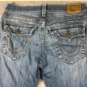 Pantalones de mezclilla True Religion Ricky para hombre talla 31 azul relajados bolsillos rectos con solapa - Imagen 1 de 11
