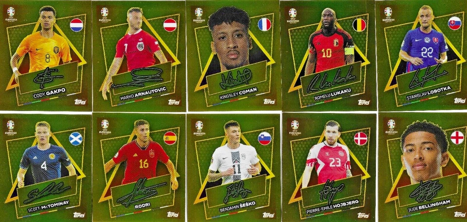 Topps UEFA EURO EM 2024 - Gold Sticker STAR PLAYER SP ohne und mit Signatur - Bild 1 von 1