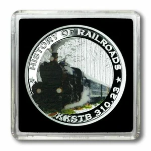 Liberia History of Railroads Austria KKSTB 310.23 $5 2011Silver - Picture 1 of 2
