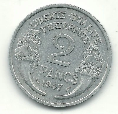 MONEDA DE 2 FRANCOS FRANCIA DE ALTA CALIDAD AU 1947-OCT402 Foto 1 de 2