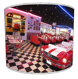 Lampshades Ideal To Match American Diner Drive Through Wall Art & Metal Signs