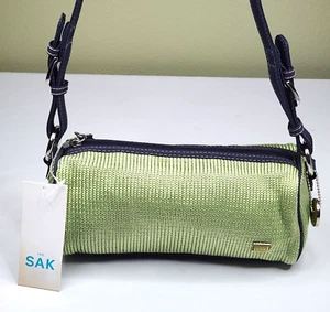 Bolso de Hombro THE SAK Minettes Tejido Verde Pequeño Cremallera Colorido Interior Correa de Nylon - Imagen 1 de 13