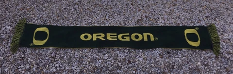 University of Oregon DUCKS Scarf~WEB FOOT NATION~Man Cave Frat Dorm Decor Banner Cover