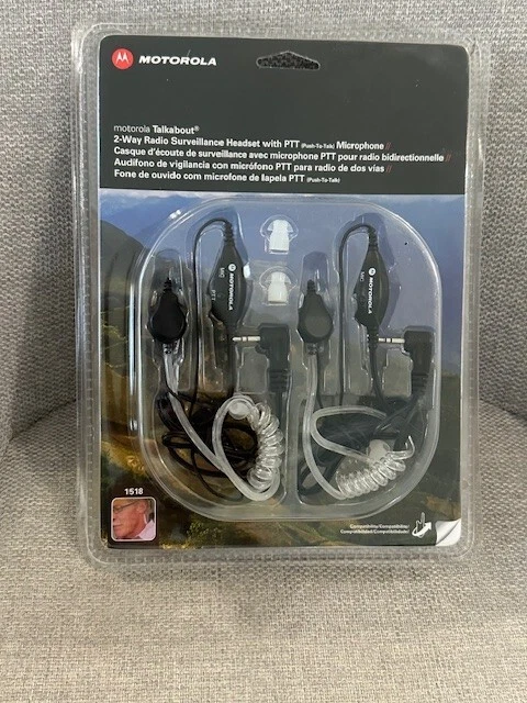 Motorola 1518 Compatible Surveillance Headset With Push-to-talk Microphone Talk