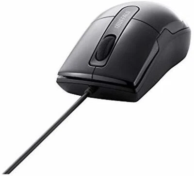 BUFFALO wired BlueLED mouse silent / 3 button / s size black BSMBU26SSBK F/S NEW - Image 1 of 4