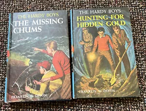 #4 & 5 HARDY BOYS Hunting for Hidden Gold The Missing Chums 1962 63 matte Cover - Picture 1 of 10