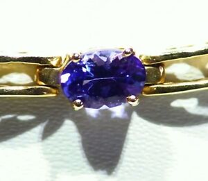3.22CT 14K Gold Natural Tanzanite Diamond Vintage Engagement Tennis Bracelet Cut