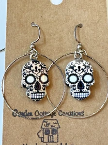 Sugar Skull Fischhaken Ohrringe - Bild 1 von 3