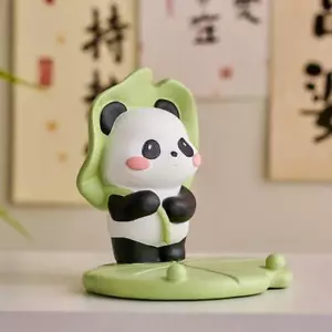 Statuina foglia panda resina simpatico porta telefono intagliato moderno multicolore piccolo arredamento - Foto 1 di 7