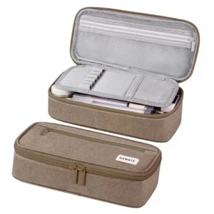Large Pencil Case, Big Capacity Pencil Pouch Stationery Pen Bag, Storage Brown - Picture 1 of 7