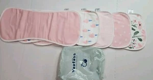 5 Baby Cotton/polyester Burp Cloths Contoured(shoulder)Soft Dble Layer(NEW) (G) - Picture 1 of 4