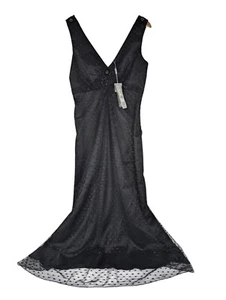 Vestido de Ocasión M&S Malla Negro Adornado a Mano Midi Sin Mangas Talla 12 - Imagen 1 de 9
