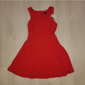 NWT EXPRESS Women's Fit & Flare Skater Dress Size XS Petite Red Sleeveless - Picture 1 of 3