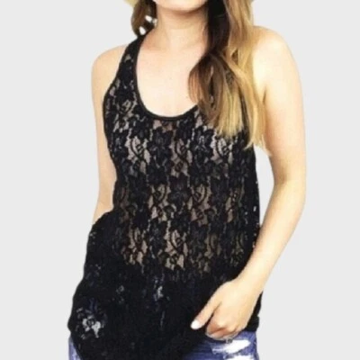 Camiseta sin mangas Aritizia Wilfred negra de encaje espalda cruzada talla XXS Foto 1 de 4