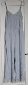 Asos Design Cami Jersey Jumpsuit with Lace Trim and Button Front - Grey - UK 14 - Picture 1 of 9