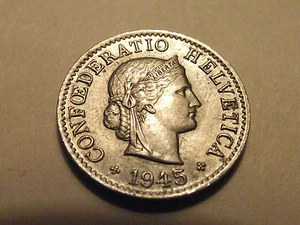 #1674 Switzerland: 5 Rappan 1945 - Picture 1 of 2