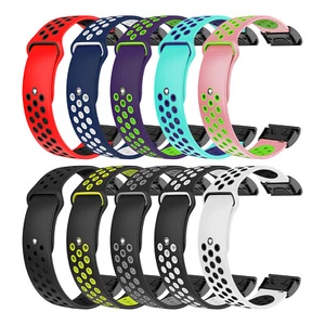 Silicone Sports Watch Band For Garmin Fenix 6/6X Pro/5X/5X Plus/Fenix 3/3 HR - Picture 1 of 38