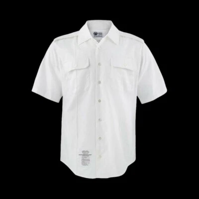DEFENSE LOGISTICS AGENCY U.S MILITARY ISSUE ARMY MEN'S WHITE DRESS SHIRT SHORT SLEEVE X-LARGE SIZE 18.5