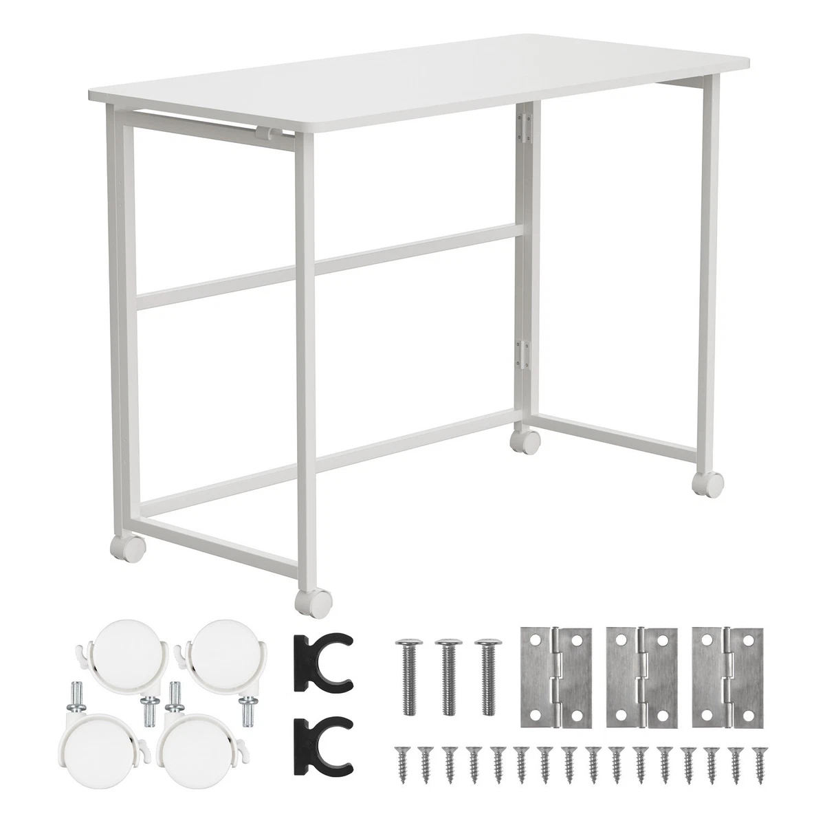 WOHOMO Faltbarer Computertisch, Grau – Klappbarer Schreibtisch 80x40x75 Cm, Max. 90,7 Kg Belastung