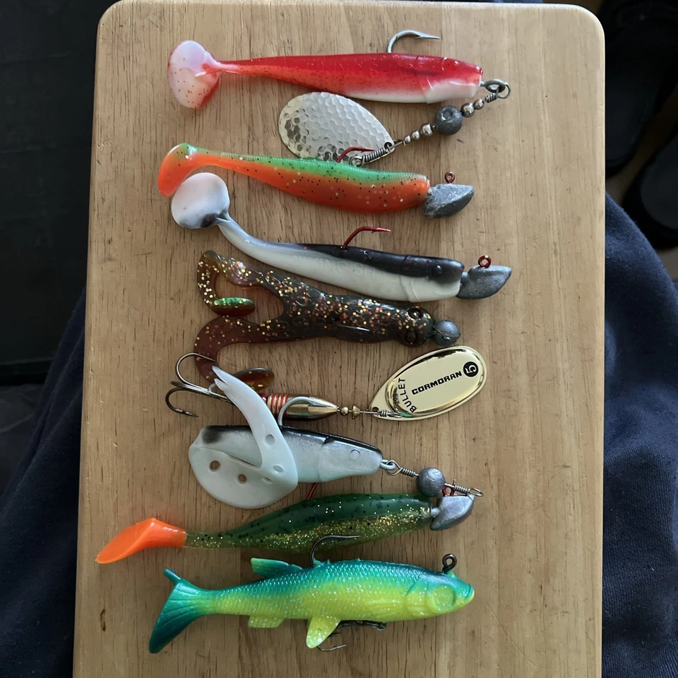 Shads 8x 10-12cm mit Jigs 5-17gr top wie neu - Bild 1 von 2