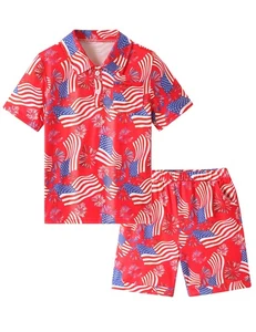 Toddler 4th Of July Outfit Boy 4t-5t Boys 4th Of July Shirt Flag Print Red Sh... - Picture 1 of 5