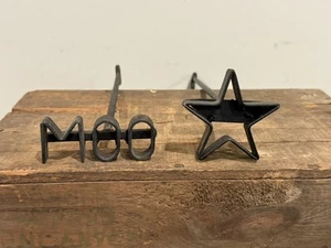 Vintage Western Ranch Branding Iron Stay & MOO Cattle Identification (20C) - Picture 1 of 5