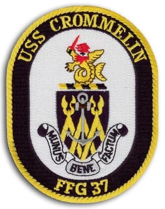 US Navy FFG-37 USS CROMMELIN 1983-2012 Guided Missile Frigate Ship Crest Patch - Picture 1 of 1