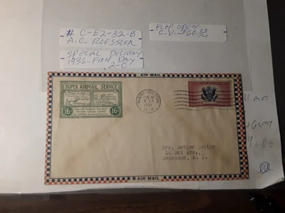 # C-e2-32b A.C.Roessler cover 1936 special delivery 2-c - Image 1 of 2