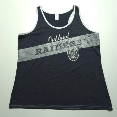 Camiseta sin mangas Oakland Raiders para mujer XL negra ropa del equipo de fútbol americano de la NFL camiseta brillante Foto 1 de 4