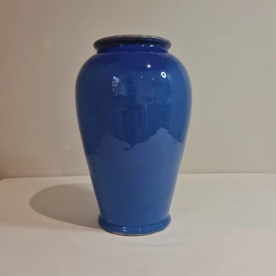 Vintage Art Deco Cobalt Blue Pottery Vase Large Chunky Statement Piece - Image 1 of 4