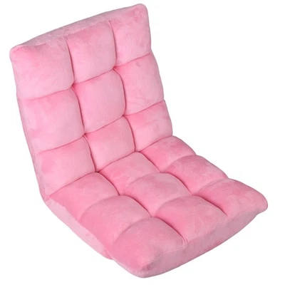 Adjustable Floor Chair Folding Sofa for Meditation Reading w/ Back Support Pink - Image 1 of 4