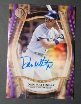 Don Mattingly 2025 Topps Tribute Pillars of the Game Auto Purple 12 / 50 Yankees - Image 1 of 2