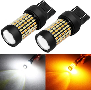 Super Bright White Amber Dual Color Switchback 7443 7443Na 7444 7444Na LED Bulbs - Picture 1 of 12