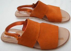 SOREL Women's Orange Suede (?) Slingback Sandals Size 9 - Picture 1 of 5