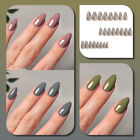 Pure Color Glossy False Nail Short Almond Press on Nails for Nail Art 24pcs