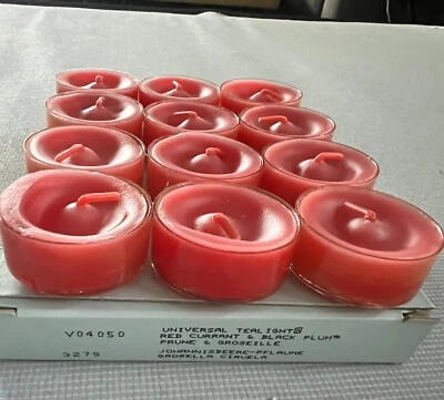 Rare PARTYLITE  Red Currant & Black Plum Tealights (12) - Photo 1/3