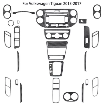 Kit de cubierta interior completo de fibra de carbono 31 piezas para Volkswagen Tiguan 2013-2017 Foto 1 de 4