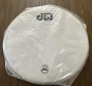 DW 22" Logo Bass Drum Head Coated White NOS Remo Free Shipping - Picture 1 of 4