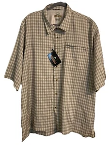 Red Head Shirt Mens 2XL Khaki Plaid Short Sleeve Button Up Casual Outdoor New - Picture 1 of 8