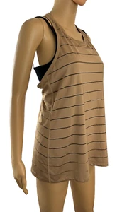 Camiseta sin mangas para mujer Athleta tostada/marrón espalda deportiva, rayas horizontales transparentes talla M - Imagen 1 de 12