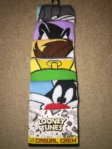 Socks Mens 5-pr LOONEY TUNES Bugs, Marvin, Daffy, Taz, Sylvester Socks Sz 8-12 - Picture 1 of 5