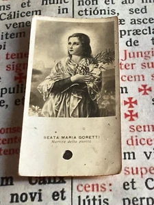 RELIC St Maria Goretti : medal - handwritten for 50th commemoration of his death - Picture 1 of 7