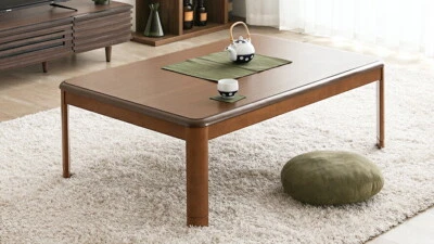 Rectangular Kotatsu Table 120 x 80cm Simple Center Table with Halogen Heater  - Image 1 of 4